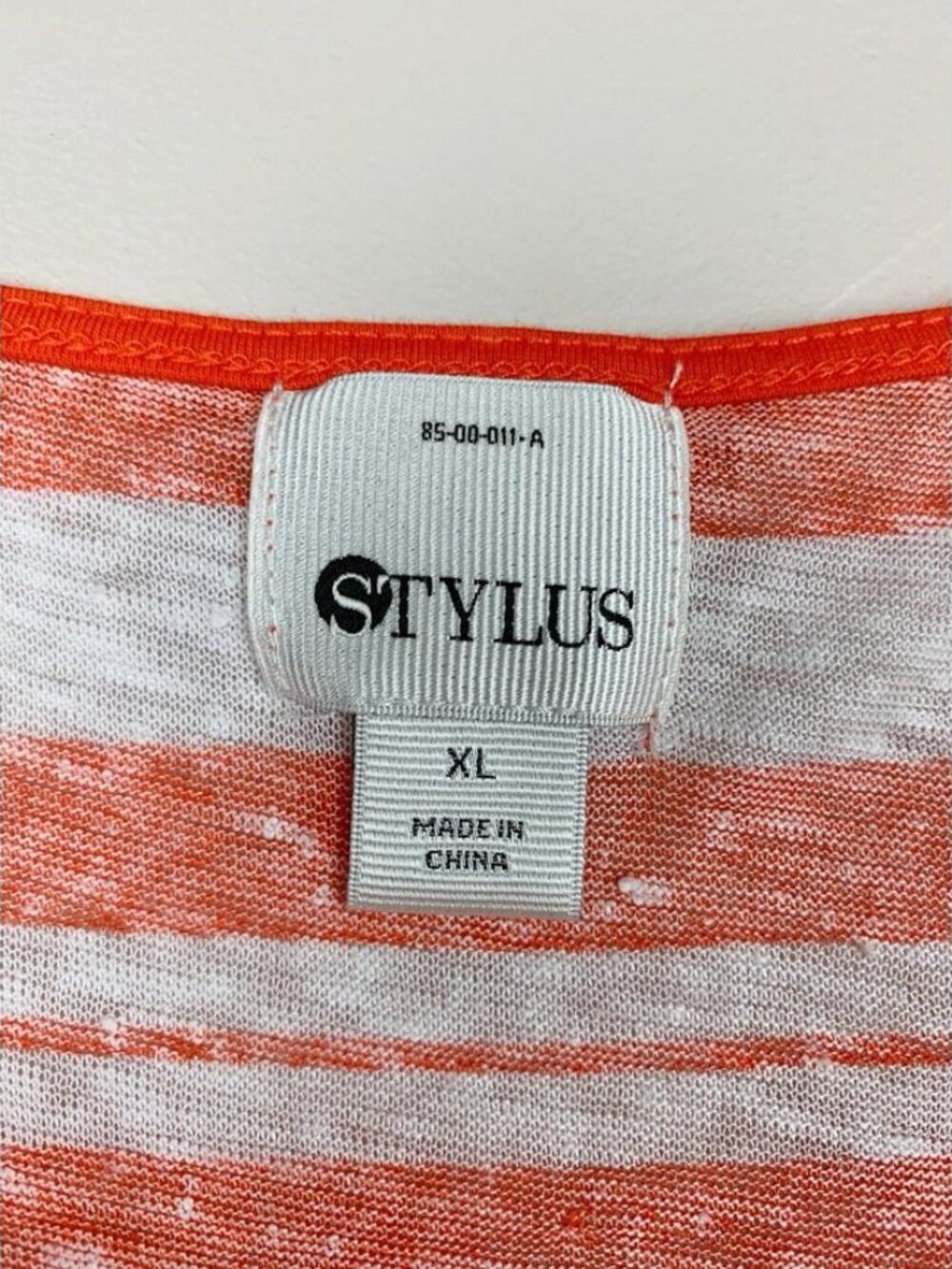 NWT New Stylus Linen Tank Top Orange & Floral Stripe Sleeveless Women's XL - Picture 6 of 9